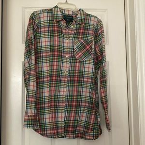 *J Crew plaid button down top